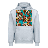 Heather Grey football turquoise cowhide sunflower seamless pattern Urban Hoodie - JahusDesignShop