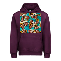 Mauve Wine football turquoise cowhide sunflower seamless pattern Urban Hoodie - JahusDesignShop