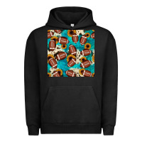 Pigment Black football turquoise cowhide sunflower seamless pattern Urban Hoodie - JahusDesignShop