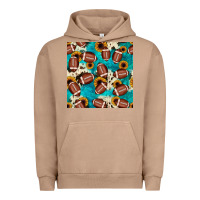 Pigment Burro football turquoise cowhide sunflower seamless pattern Urban Hoodie - JahusDesignShop