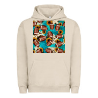 Pigment French Oak football turquoise cowhide sunflower seamless pattern Urban Hoodie - JahusDesignShop