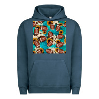 Pigment Midnight Navy football turquoise cowhide sunflower seamless pattern Urban Hoodie - JahusDesignShop