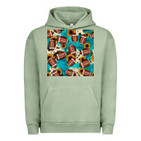 Pigment Oil Green football turquoise cowhide sunflower seamless pattern Urban Hoodie - JahusDesignShop