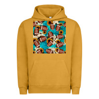 Pigment Peanut Butter football turquoise cowhide sunflower seamless pattern Urban Hoodie - JahusDesignShop