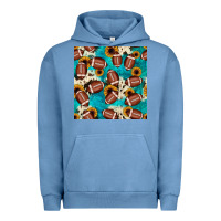 Pigment Pebble Blue football turquoise cowhide sunflower seamless pattern Urban Hoodie - JahusDesignShop