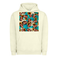 Pigment Pistachio football turquoise cowhide sunflower seamless pattern Urban Hoodie - JahusDesignShop