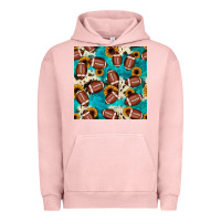 Pigment Salmon football turquoise cowhide sunflower seamless pattern Urban Hoodie - JahusDesignShop