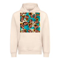 Sandshell football turquoise cowhide sunflower seamless pattern Urban Hoodie - JahusDesignShop