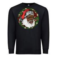 Black African American Santa Christmas Premium Sweatshirt - RanaPortraitStore