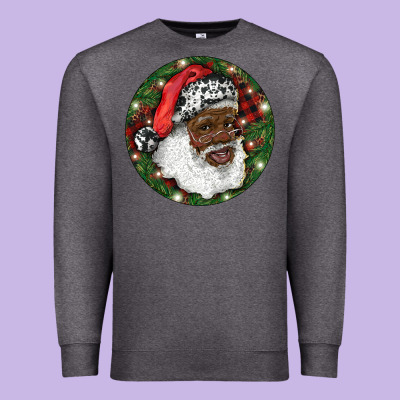 Premium Sweatshirt African American Santa Christmas