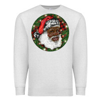Oatmeal Heather African American Santa Christmas Premium Sweatshirt - RanaPortraitStore