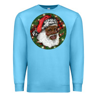 Ocean Blue African American Santa Christmas Premium Sweatshirt - RanaPortraitStore