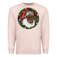 Pale Pink African American Santa Christmas Premium Sweatshirt - RanaPortraitStore