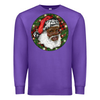 Purple African American Santa Christmas Premium Sweatshirt - RanaPortraitStore