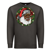 Smoke African American Santa Christmas Premium Sweatshirt - RanaPortraitStore