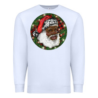 White African American Santa Christmas Premium Sweatshirt - RanaPortraitStore