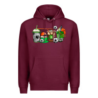Burgundy soccer coffee cups Premium Hoodie - AdoDesignShop