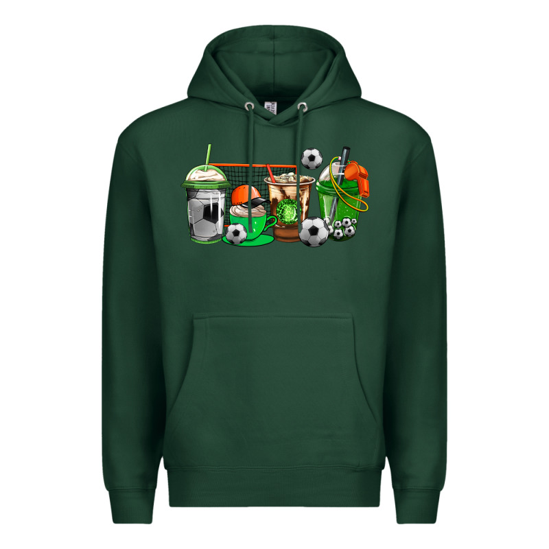 Soccer Coffee Cups Premium Hoodie by AdoDesignShop | Teevron