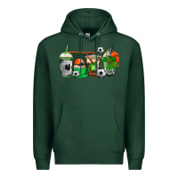 Sports Green soccer coffee cups Premium Hoodie - AdoDesignShop
