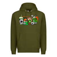 Army Green soccer coffee cups Premium Hoodie - AdoDesignShop