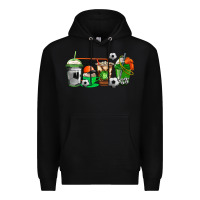Black soccer coffee cups Premium Hoodie - AdoDesignShop