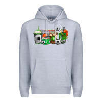Heather Grey soccer coffee cups Premium Hoodie - AdoDesignShop