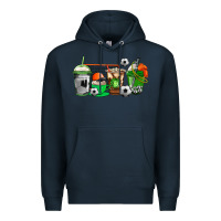 Navy soccer coffee cups Premium Hoodie - AdoDesignShop