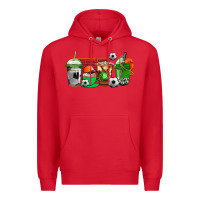 Red soccer coffee cups Premium Hoodie - AdoDesignShop