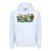 White soccer coffee cups Premium Hoodie - AdoDesignShop