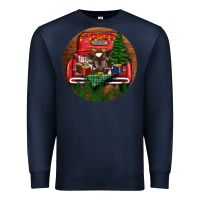 Navy Baby Cow Christmas Premium Sweatshirt - RanaPortraitStore