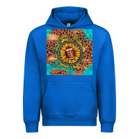 Cobalt football leopard turquoise sunflower seamless pattern Urban Hoodie - JahusDesignShop