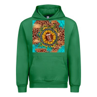 Emerald football leopard turquoise sunflower seamless pattern Urban Hoodie - JahusDesignShop