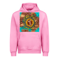 Fuchsia Pink football leopard turquoise sunflower seamless pattern Urban Hoodie - JahusDesignShop