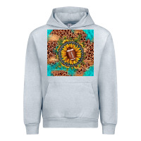 Heather Grey football leopard turquoise sunflower seamless pattern Urban Hoodie - JahusDesignShop