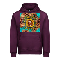 Mauve Wine football leopard turquoise sunflower seamless pattern Urban Hoodie - JahusDesignShop