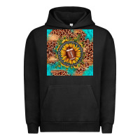 Pigment Black football leopard turquoise sunflower seamless pattern Urban Hoodie - JahusDesignShop