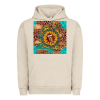 Pigment French Oak football leopard turquoise sunflower seamless pattern Urban Hoodie - JahusDesignShop