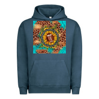 Pigment Midnight Navy football leopard turquoise sunflower seamless pattern Urban Hoodie - JahusDesignShop