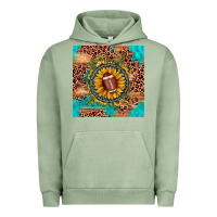 Pigment Oil Green football leopard turquoise sunflower seamless pattern Urban Hoodie - JahusDesignShop