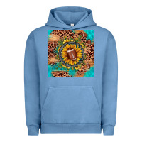 Pigment Pebble Blue football leopard turquoise sunflower seamless pattern Urban Hoodie - JahusDesignShop
