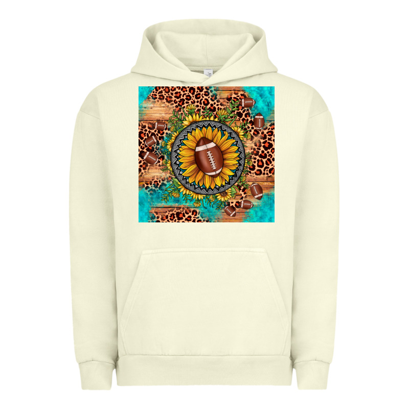 Football Leopard Turquoise Sunflower Seamless Pattern Urban Hoodie by JahusDesignShop | Teevron