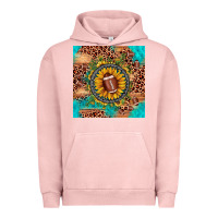 Pigment Salmon football leopard turquoise sunflower seamless pattern Urban Hoodie - JahusDesignShop
