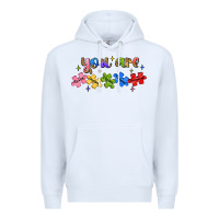 White you are loved autism Premium Hoodie - JahusDesignShop