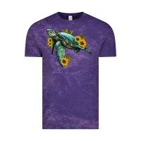 Cloud Purple sea turtle with sunflowers Vintage Tee - Artiststas