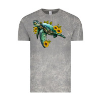 Cloud Rock sea turtle with sunflowers Vintage Tee - Artiststas