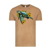 Vintage Camel sea turtle with sunflowers Vintage Tee - Artiststas