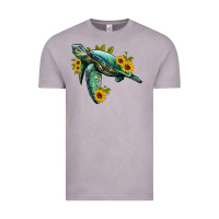 Vintage Zinc sea turtle with sunflowers Vintage Tee - Artiststas