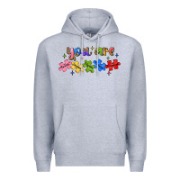 Heather Grey you are loved autism Premium Hoodie - JahusDesignShop