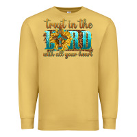 Antique Gold trust in the lord with all your heart Premium Sweatshirt - texasbilliewilder