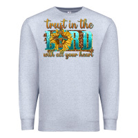 Heather Grey trust in the lord with all your heart Premium Sweatshirt - texasbilliewilder